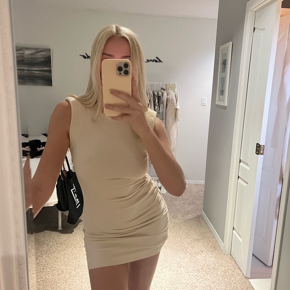 WORN ONCE Soft Nude Mini Dress - Picture 1 of 8